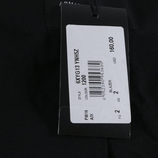 Limited ARMANI EXCHANGE Black Lace Shiny V-Neck Zip-Up Women’s Jacket - NWT