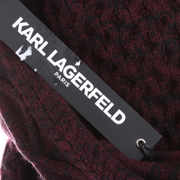 KARL LAGERFIELD Maroon Textured Side Zip Men's Pullover Sweater - Style LM7AB609