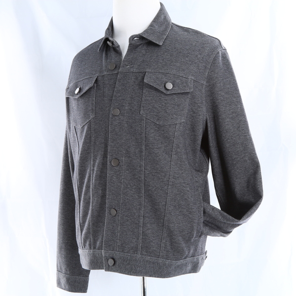 RAFFI Denim Knit Button Front Men’s Jacket - Grey - Style RW1210J