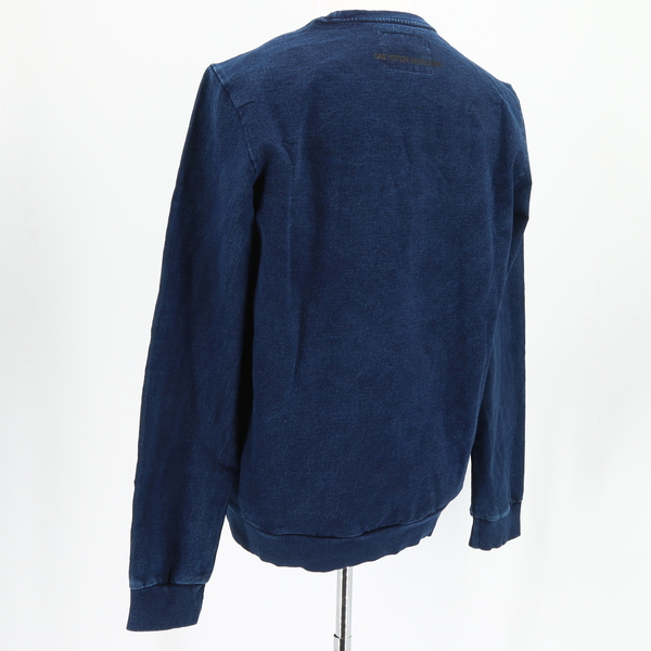 GAS JEANS NWT $152 Skuby Indigo Blue №84 Print Fleece Crew Men’s Sweatshirt Top