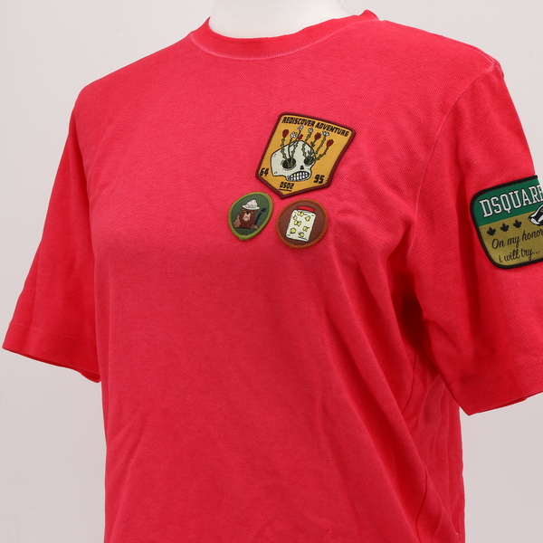 DSQUARED2 NWT $211 Casual Multicolor Appliqué Patch Women’s Tee T-Shirt Top