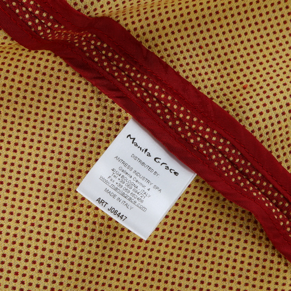 MANILA GRACE Denim Red Yellow Polka-Dot Pattern Faux Pockets Women's Coat/Jacket