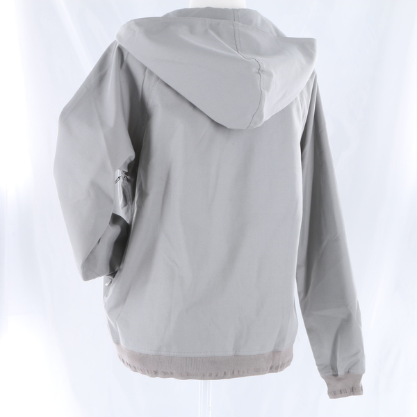 LAAIN Gray Cotton And Silk Blend Hooded Women's Windbreaker Bomber Jacket - NWT