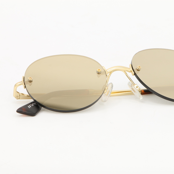 Le Specs Women's Matte Gold Bodoozle Round Sunglasses LS1602180-New