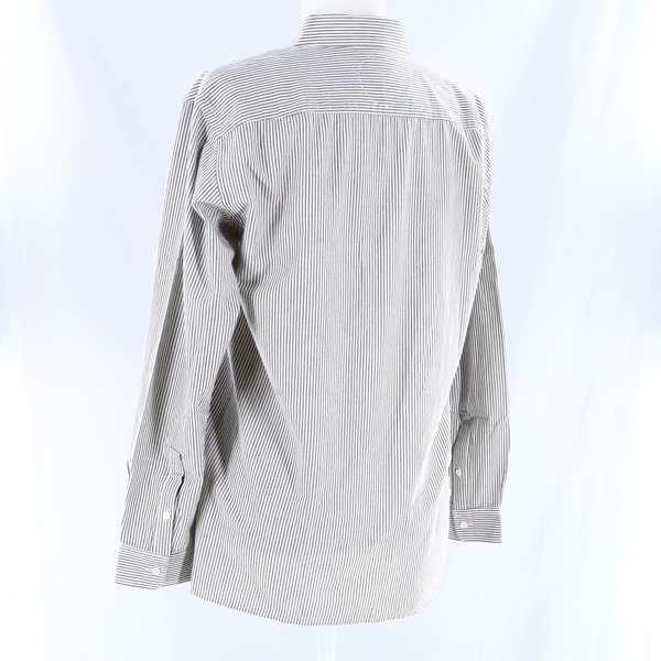 COSMIC WONDER NWT $140 Gray Logwood Striped Collared Women's Oxford Shirt Top