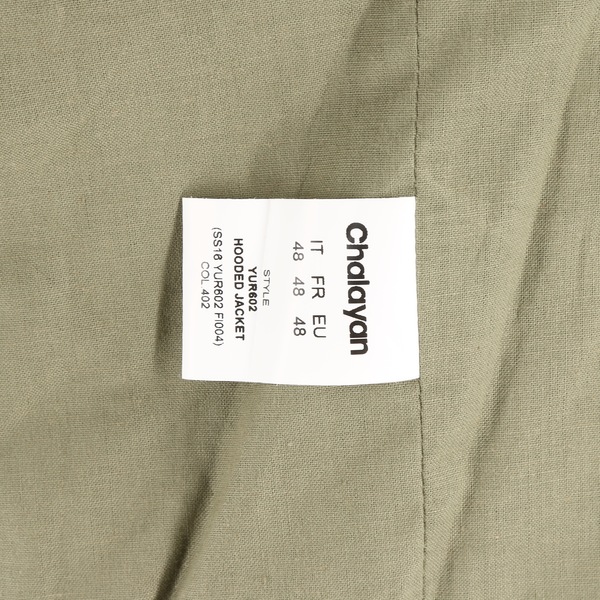 Chalayan YUR602 $1351 Men's Olive Green Hooded Zip Jacket - NWT