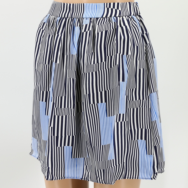 ARMANI EXCHANGE NWT $120 Multicolor Grid Mix Striped Women’s A-Line Mini Skirt