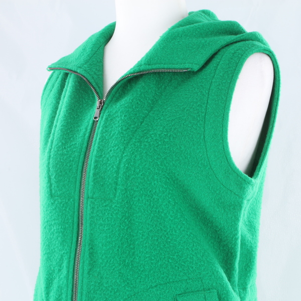 OPIFICI CASENTINESI Green 100% Wool Fleece Sleeveless Women’s Vest Jacket - NWT
