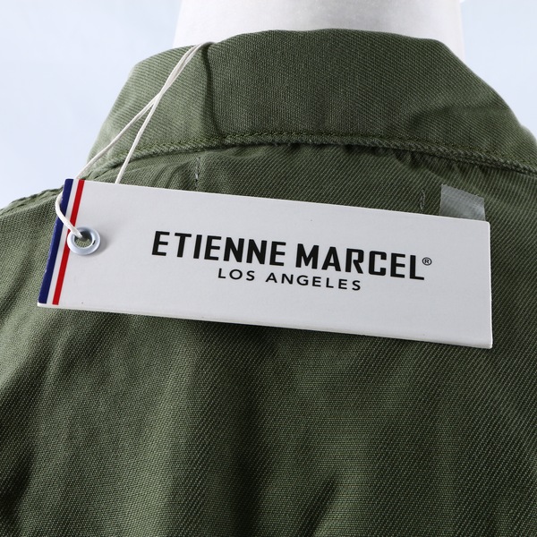 ETIENNE MARCEL Button-Up Patched Women's Military Jacket Top - Green - EM7265