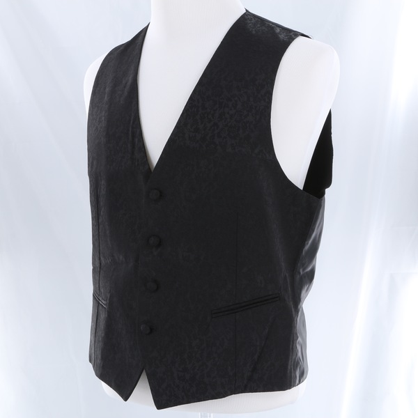 P. LANGELLA Floral Black Sleevless Blazer Men’s Gilet Vest Waistcoat NWT $185