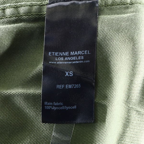 ETIENNE MARCEL Button-Up Patched Women's Military Jacket Top - Green - EM7265