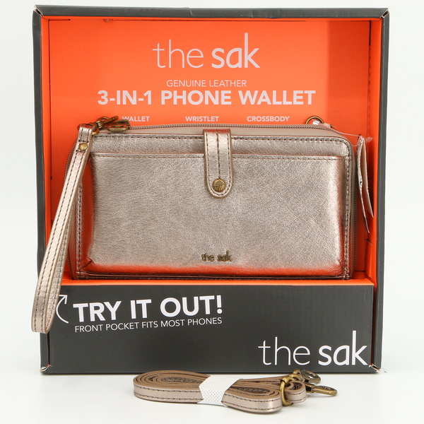 The Sak 3-in-1 Phone Crossbody Leather Wallet 1266477 NWT
