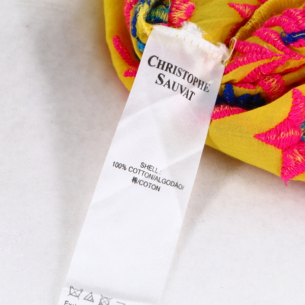 CRISTOPHER SUVAT NWT $425 Corboda Yellow Floral Women’s Pintuck Tunic Mini Dress