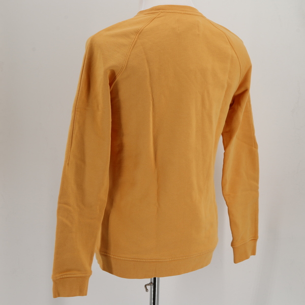 FOLK NWT $263 Washed-Out Amber Yellow Plain Crew Neck Men’s Raglan Sweatshirt