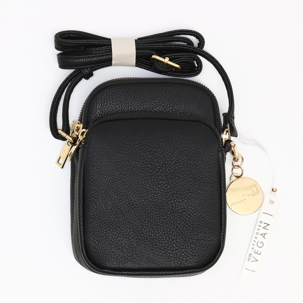 Mali + Lili ML5317A BK $48 Black Josie Triple Zip Crossbody Bag - NWOT