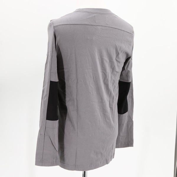 PUBLIC SCHOOL NY NWT $269 Elbow Patches Long Sleeve Men’s Tee T-Shirt Top - Gray
