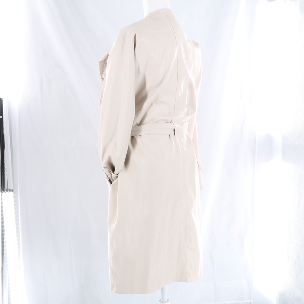 Urban Code BJ16495 $275 Women's Beige Faux Leather Belted Trench Coat - NWT