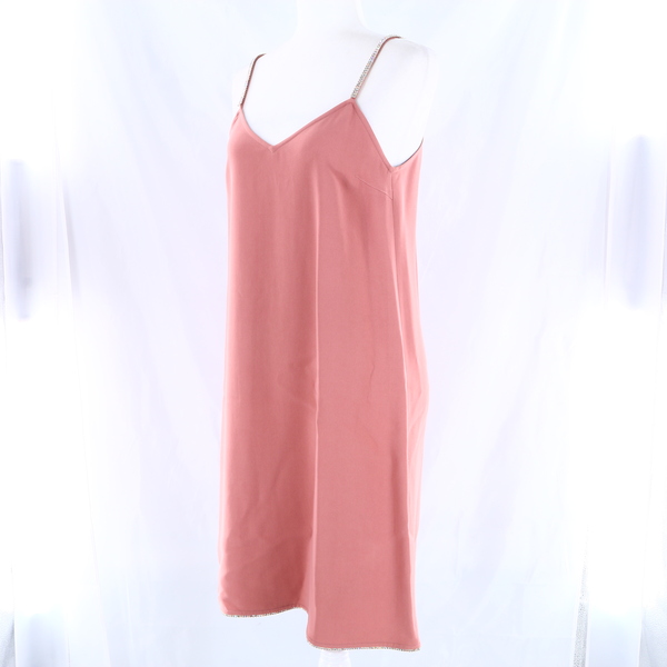 GIANLUCA CAPANNOLO NWT $1065 Pink Sleeveless Women's Valerie Strass Slip Dress
