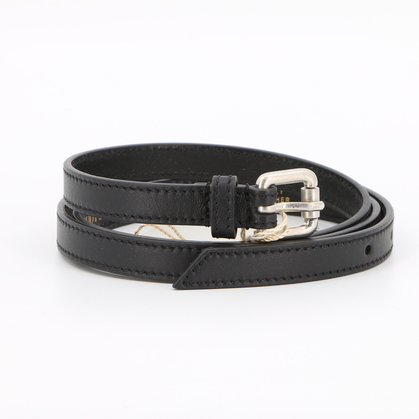EmilioEmilio Pucci 55GC21 $70 Women's Skinny Black Genuine Leather Belt - NWT