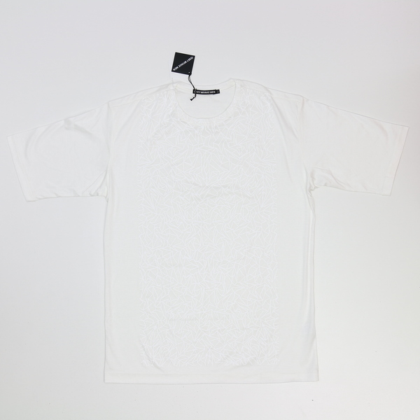 Issey Miyake Men ME66-JK202 $725 Men's White Geometic Gaia Graphic T-Shirt - NWT
