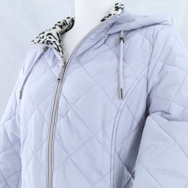 LAUNDRY BY SHELLI SEGAL Ice Blue Quilted Women's Parka Jacket - Style U9211319