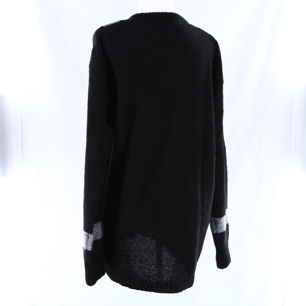 AKEP NWT $165 Black & Gray Triangle Pattern Wool Blend Oversize Women’s Sweater