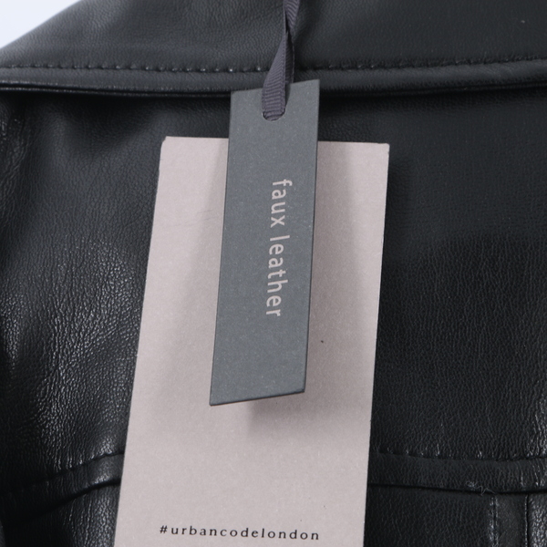 Urban Code BJ16543 $220 Women's Cropped Black Faux Vegan Leather Moto Jacket-NWT