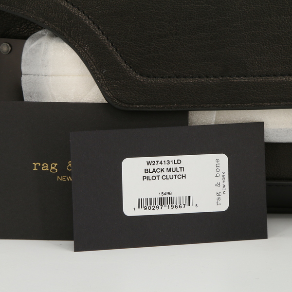 Rag & Bone W274131LD $350 Women's Black Pilot Leather Clutch Purse Bag - NWT