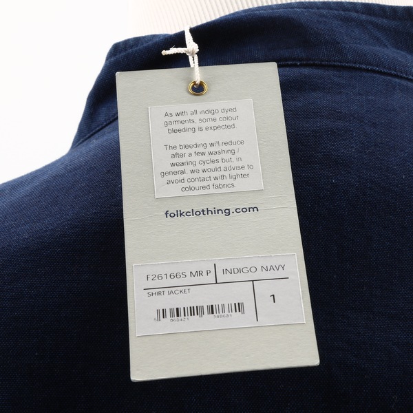FOLK NWT $445 Indigo Navy Blue Button-Up Men’s Denim Shirt Jacket Coat Outerwear