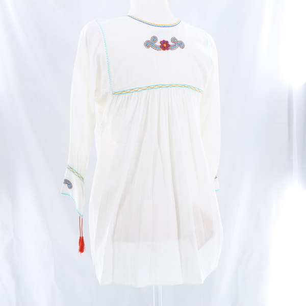 SANTA LUPITA NWT $140 White Floral Pintuck Women’s Psychedelic Shirt Blouse Top
