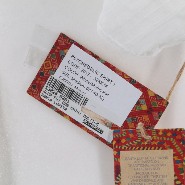 SANTA LUPITA NWT $140 White Floral Pintuck Women’s Psychedelic Shirt Blouse Top