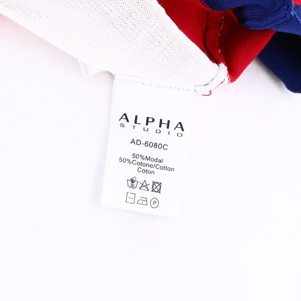 ALPHA STUDIO NWT $210 Red/Blue Striped Crew Neck Women’s Pullover Sweater Top