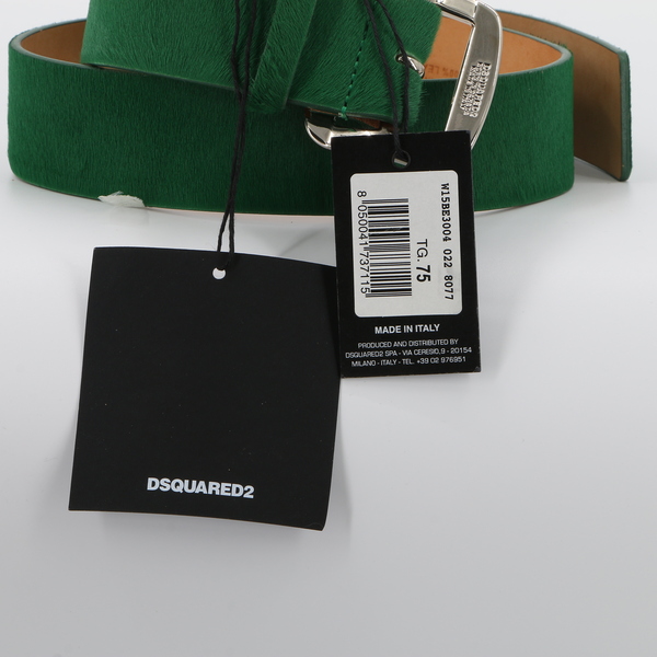 DSquared2 W15BE3004 $400 Women's Green Textured Leather Belt - NWT