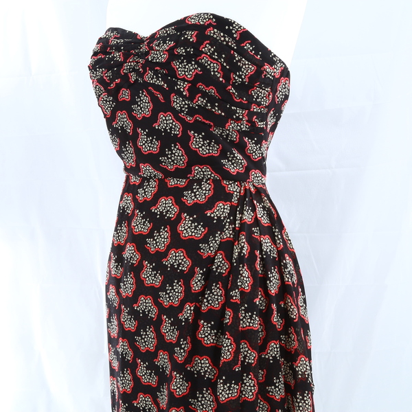 ANNA SUI Black Multi Floral Reef Sheath Dress - Size 6 - Style 219K71 