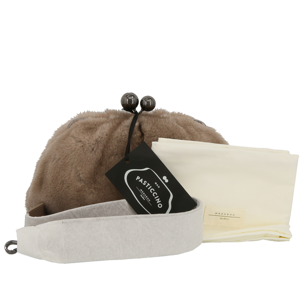 Weekend Max Mara $950 Small Mink Gray Pasticcino Clutch Purse Handbag - NWT