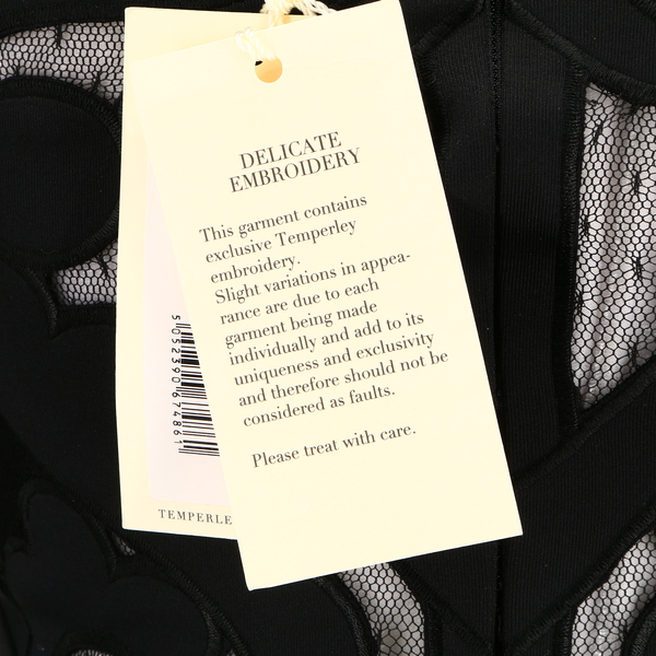 TEMPERLEY LONDON NWT $1615 Black Aliya Floral Embroidered Women’s Mini Dress