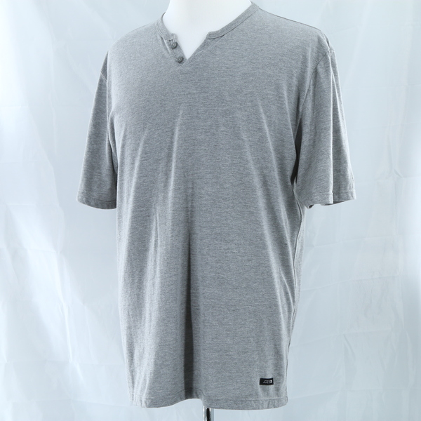 JOE'S JEANS Split Neck Men's Henley T-Shirt - Gray - Style JSE17AB013