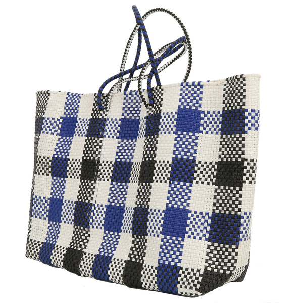 TRUSS $345 Women's Large Woven Checkered Double Handle Tote - NWT