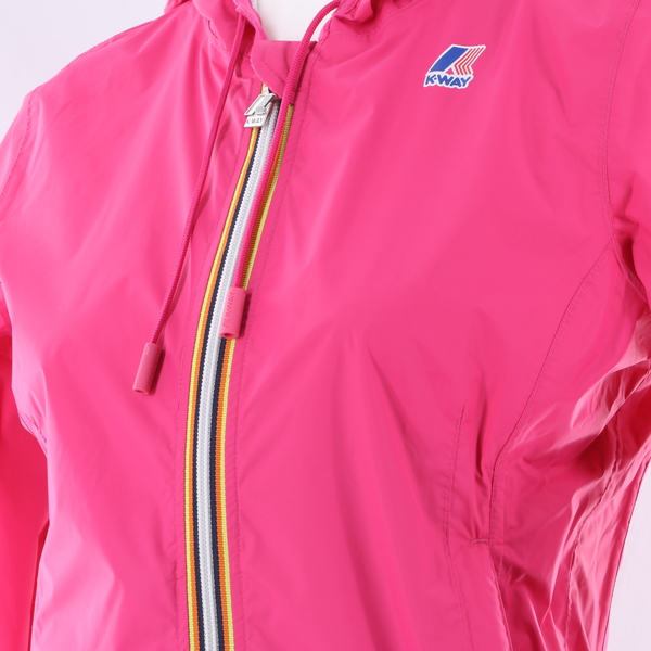 K-Way K002PE0 $165 Women's Claude Pink Waterproof Hooded Zip Jacket - NWOT