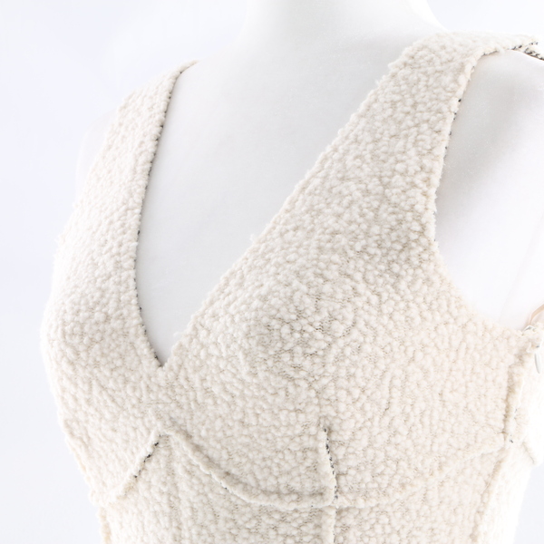 Limited Unique M MISSONI Ivory Wool Blend V-Neck Women’s Mini Dress - NWT $2095