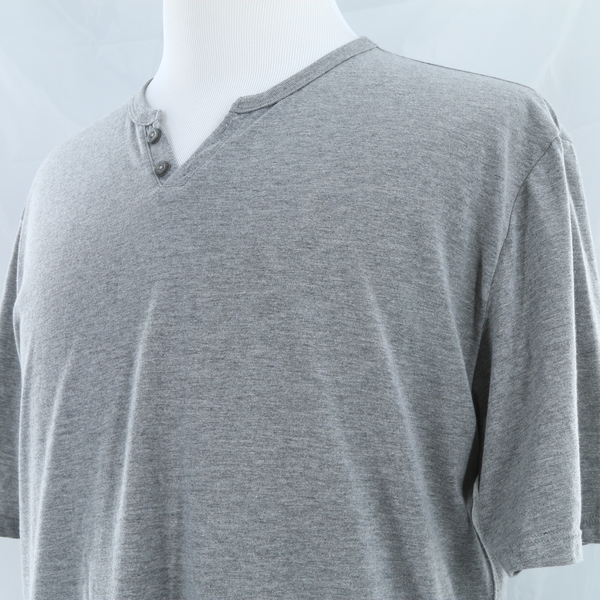 JOE'S JEANS Split Neck Men's Henley T-Shirt - Gray - Style JSE17AB013