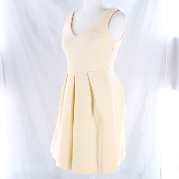 Fancy P.A.R.O.S.H. NWT $435 Ivory Beige Sleeveless V-Neck Women’s A-Line Dress