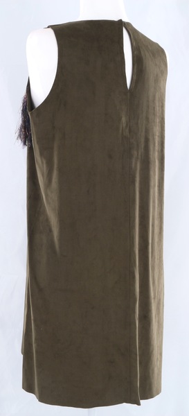 JIJIL Tassel Sleevless Women's Mini Dress - Forest Green - Style JSE17AB013