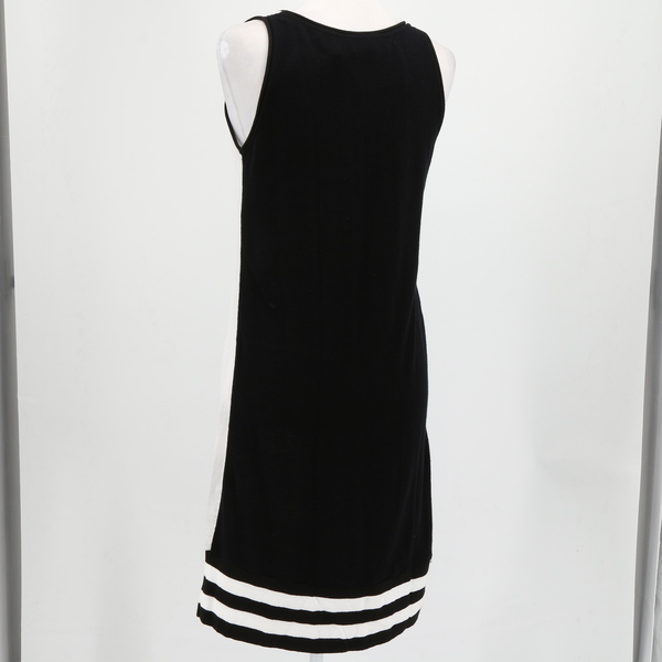 AGATHA CRI NWT $205 Black & White Striped Women’s Shift Tan Knee-Length Dress