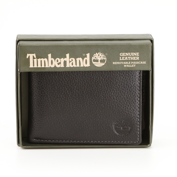 Timberland Men's Genuine  Pebble Leather Wallet with Removable Passcase NWT