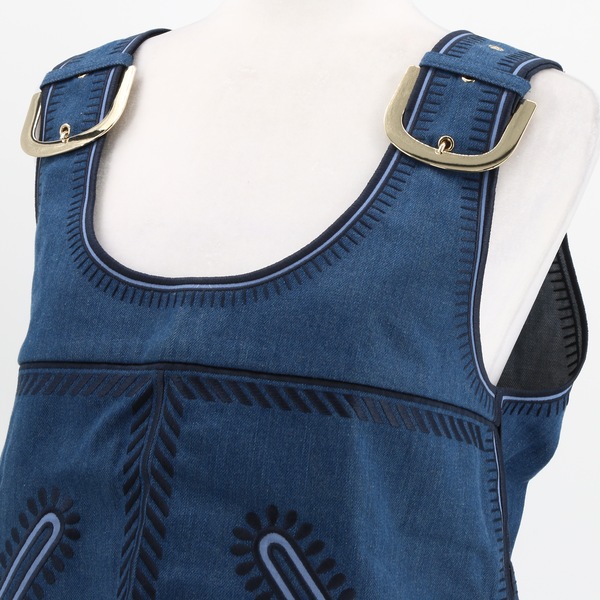 STELLA MCCARTNEY NWT $743 Jeans Denim Embroidery Sleeveless Women’s Tank Top
