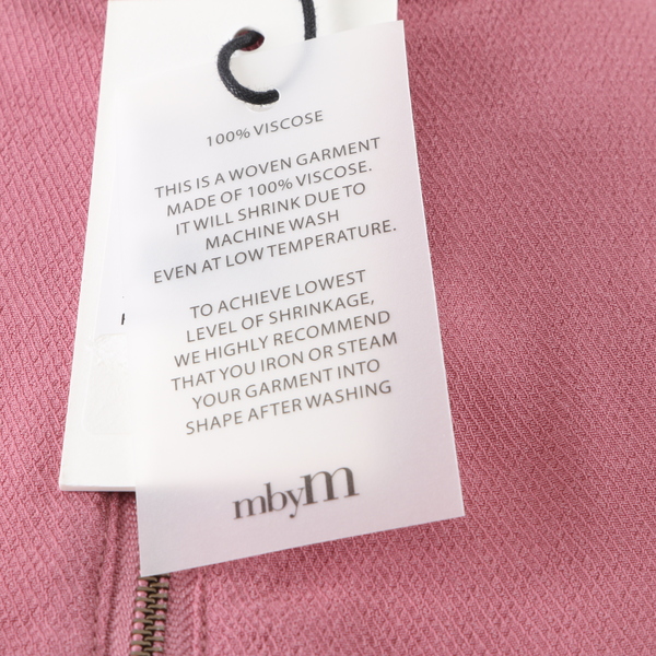 MBYM Essie Pink Mesa Rose Ruffle Sleeves Back Zip Women’s Shirt Blouse Top - NWT