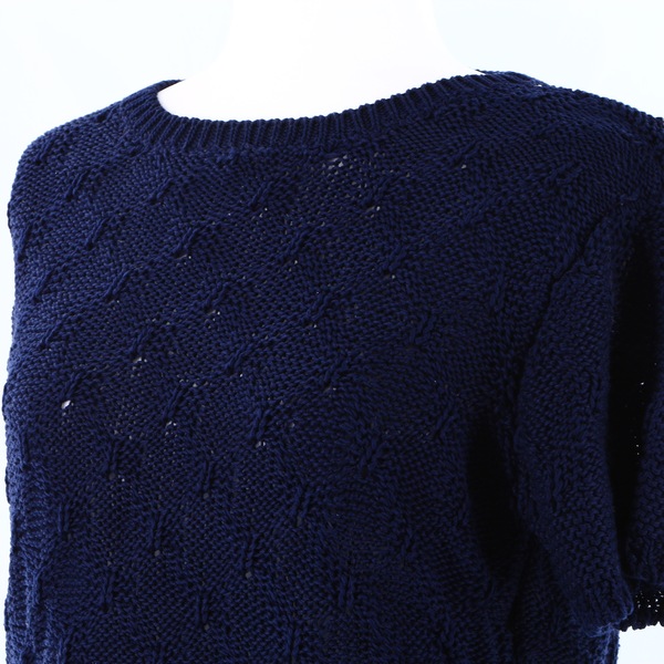 LALA BERLIN NWT $325 Blue Tassels Short Sleeve Women’s Jumper Sweater Pullover