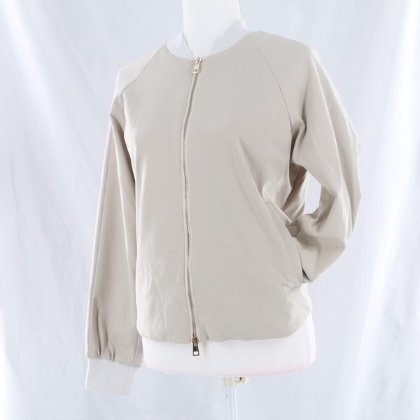 MERCI $535 Papyrus White Beige Zip Women's Bomber Jacket Outerwear Coat - NWT