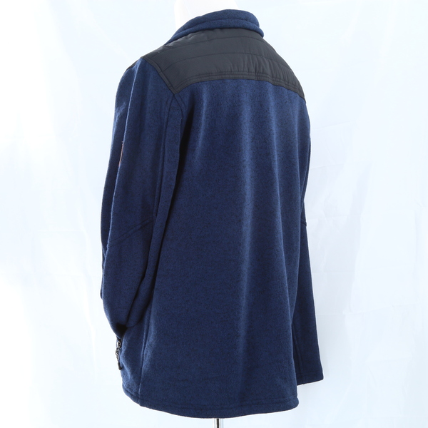 Free Country 255M683499NR $100 Black Blue Heathered Fleece Front Zip Jacket -NWT